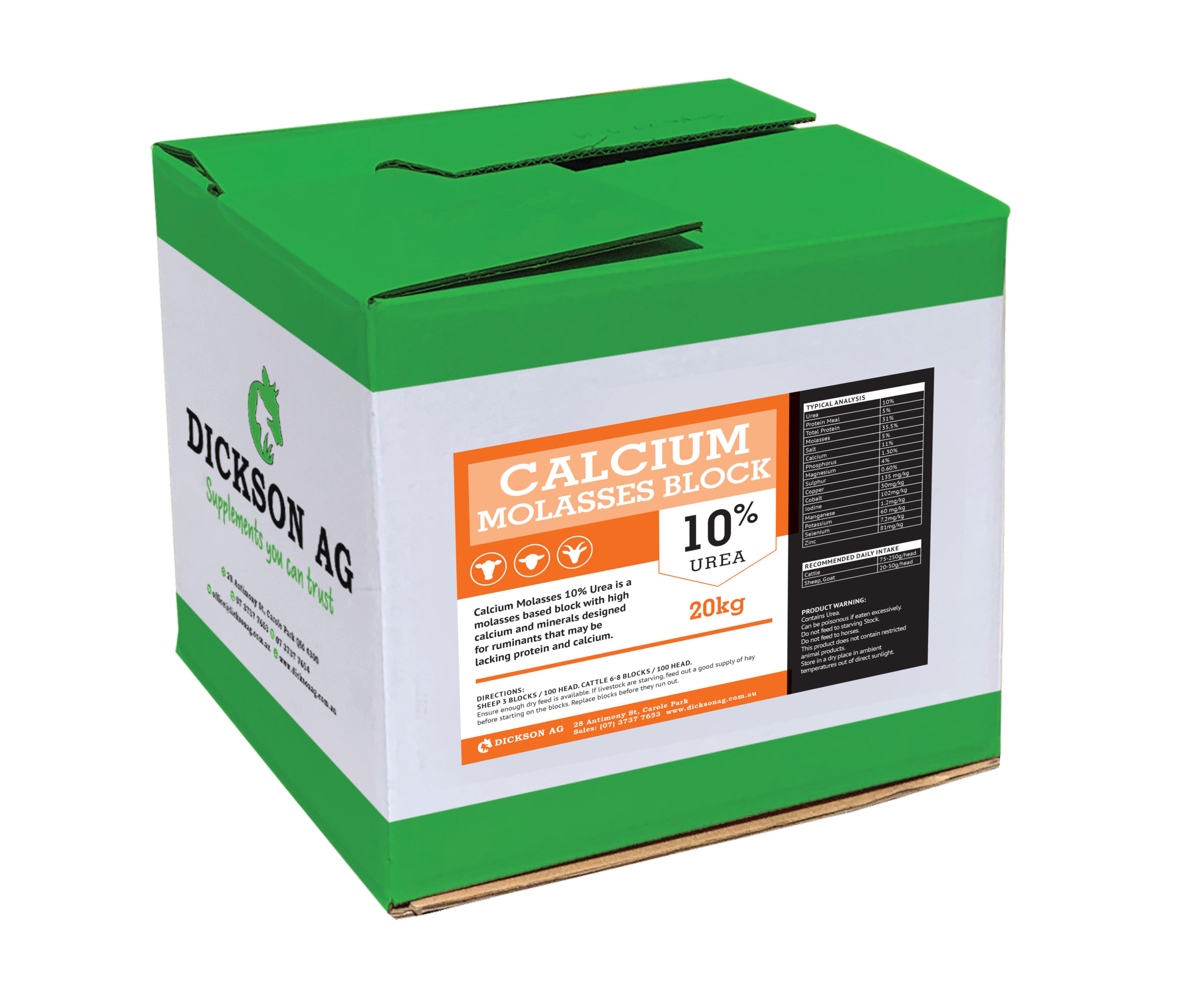 Calcium Molasses 10% urea 20KG Box